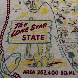 Vintage Texas Map Tablecloth